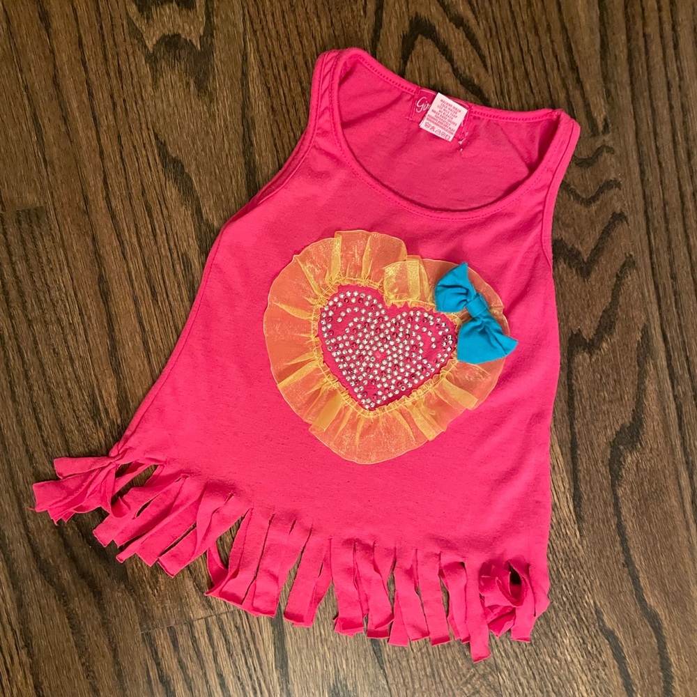 Size 4 Little Girl Pink Heart Shirt - Adorable
